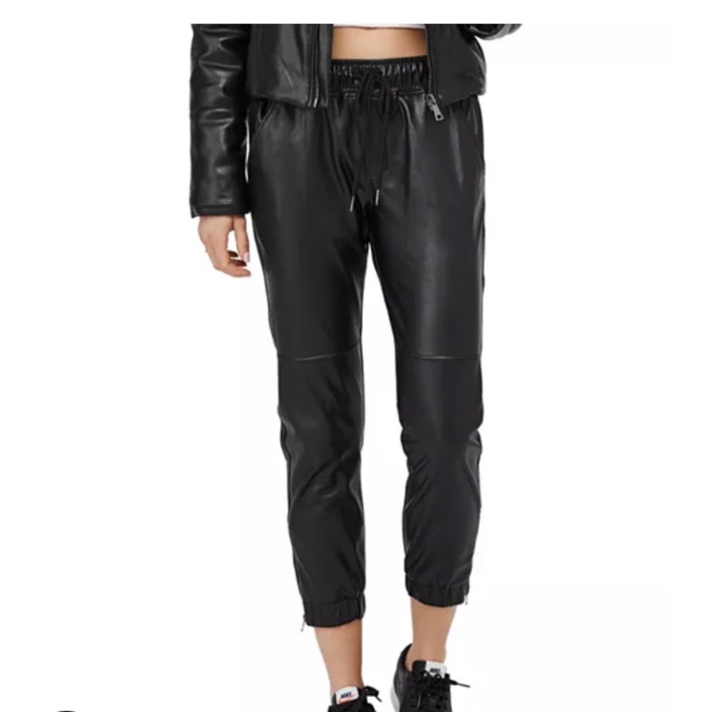 DAVID LERNER vegan leather joggers